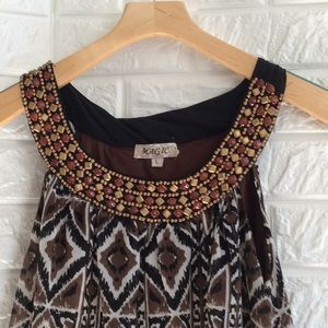 Magic tribal print‎ trapeze sleeveless dress